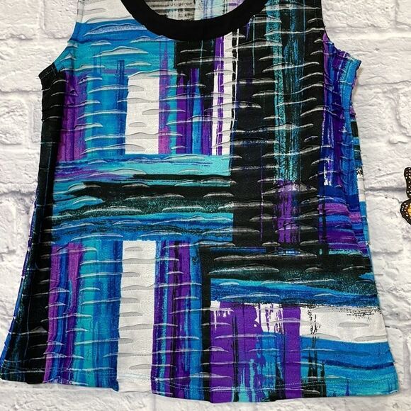 Allison Daley Abstract Multi-Color Print Sleeveless Top Size Small - Picture 5 of 10